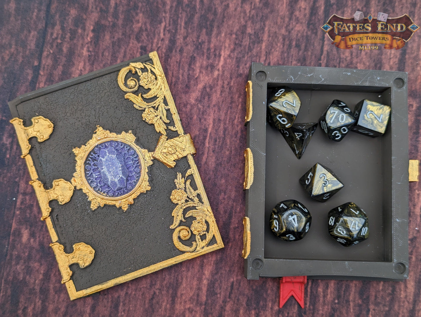 Magic Tome 3D Printed Deck Holder and Card Storage | RPG Dice Vault | D20 Box | Player Gift - Embracing Magic!