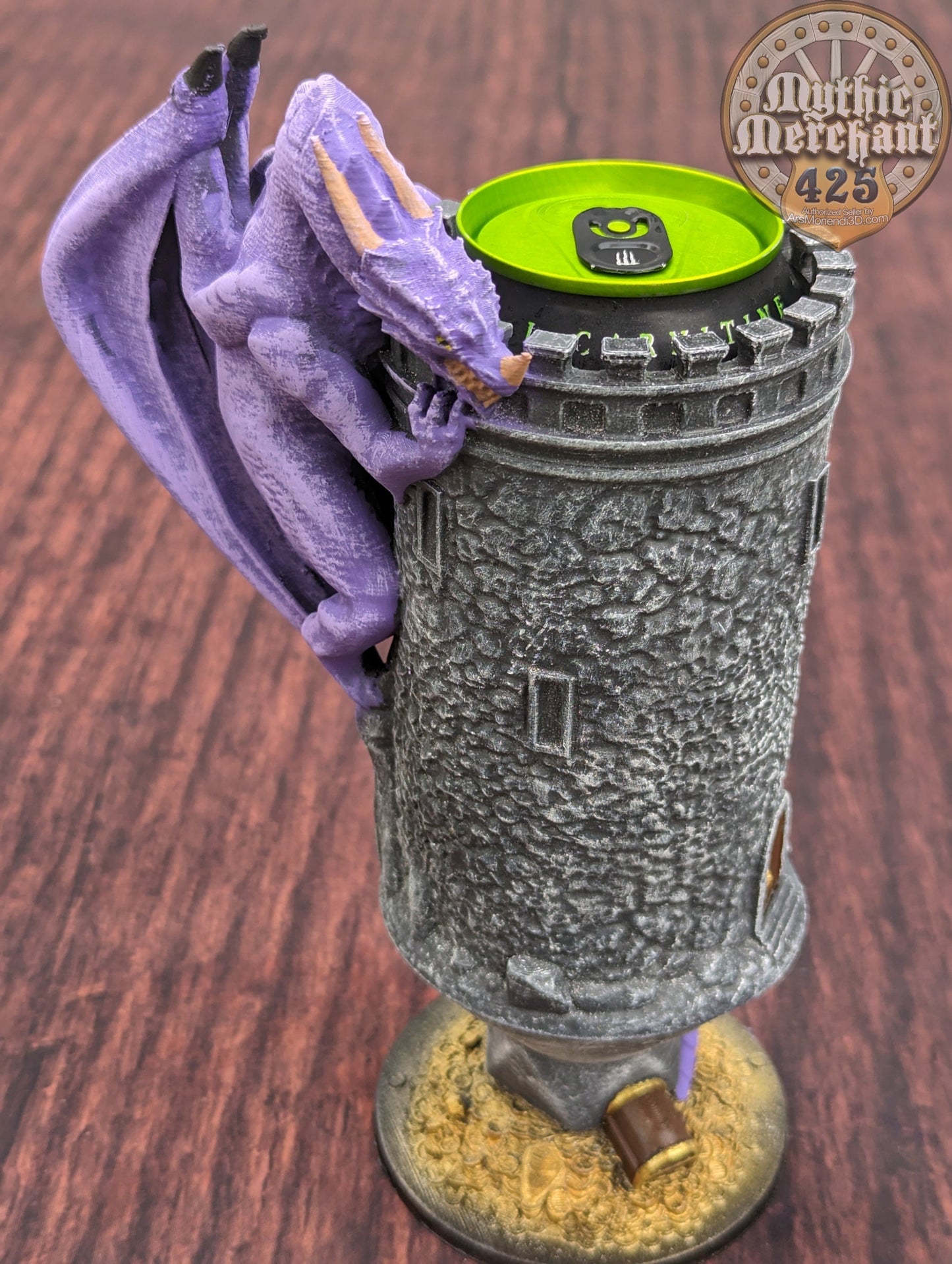 Dungeon Master 3D Printed Koozie- Dragon Can Holder- Mythic Mugs by Ars Moriendi 3D- Unleash Your Inner Game Master!