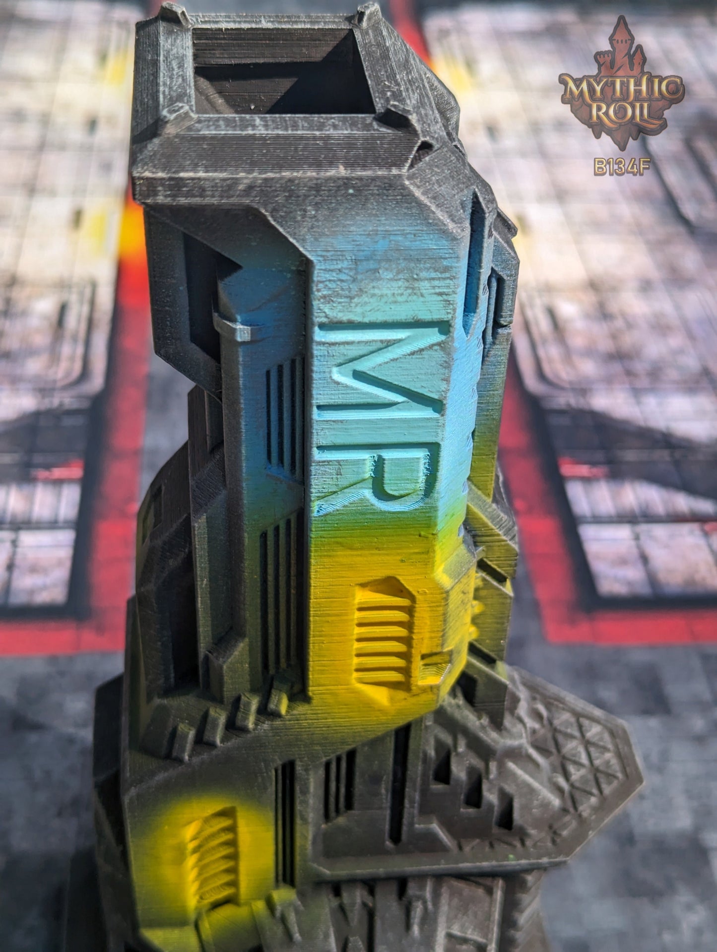 Cyberpunk-Control SciFi Dice Tower by Unchained Games - Mythic Roll Collection - Delve into Digital Domains & Future Realms with Each Toss.