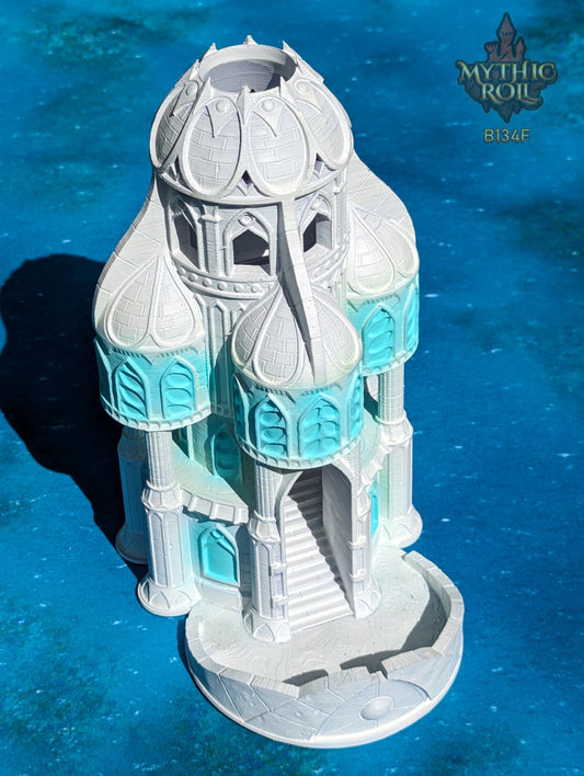 Siren Great Hall 3D Printed Dice Tower - Mythic Roll - Unchained Games - Echo Rolls Through the Melodies of Enchantment and Oceanic Majesty.