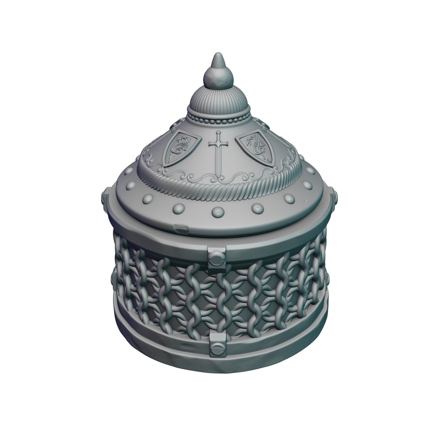 Fighter 3D Printed Dice Vault | Dice Jail | DnD Can Holder | Table Coaster | Mythic Mugs by Ars Moriendi 3D- Arm Yourself for Glory!