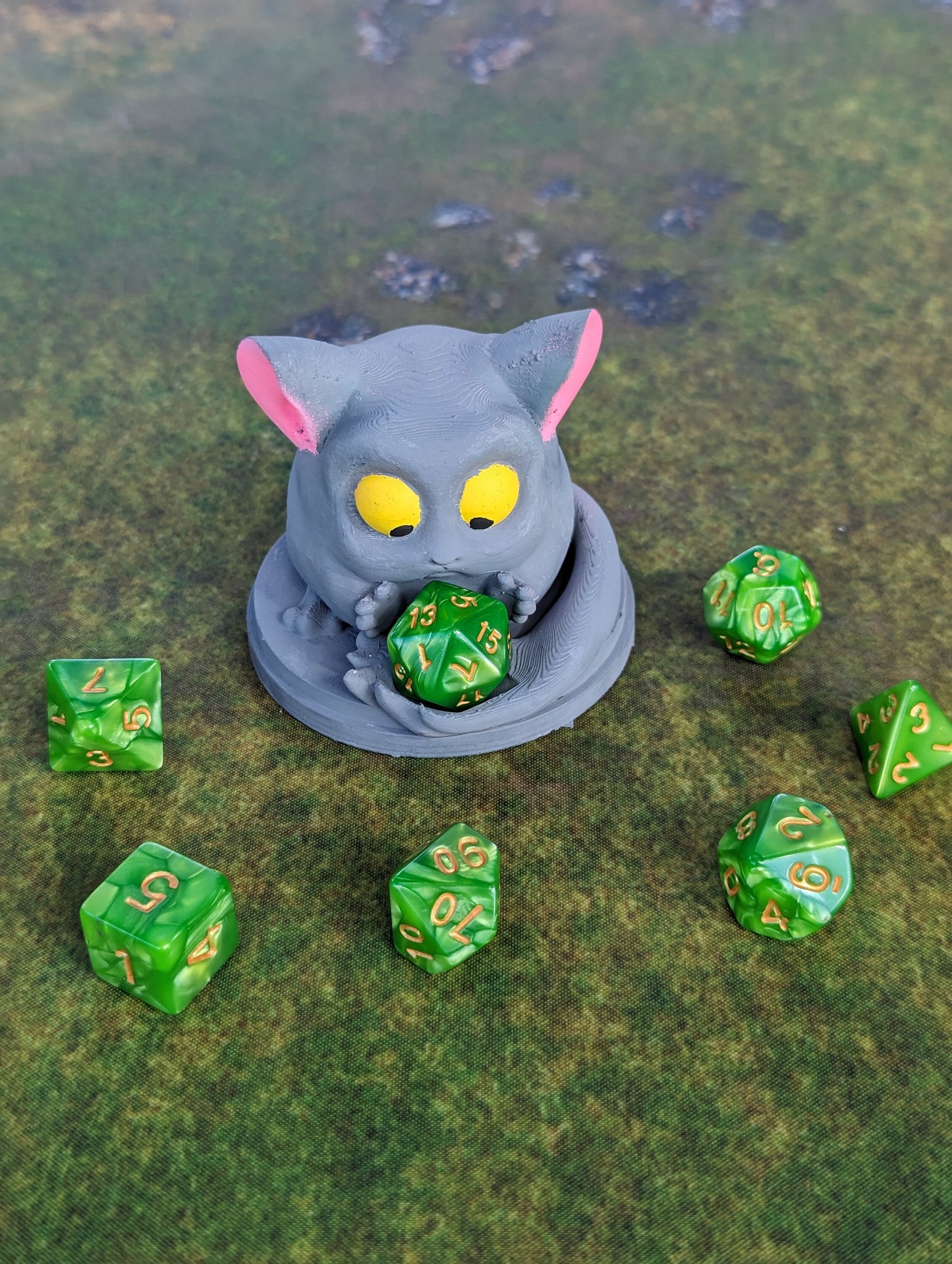 Baby Chinchilla Charlie 3D Printed Dice Guardian - Dice Jail | RPG Dice Vault | D20 Holder | DnD Player Gift - Embrace the Fluffy Charm!