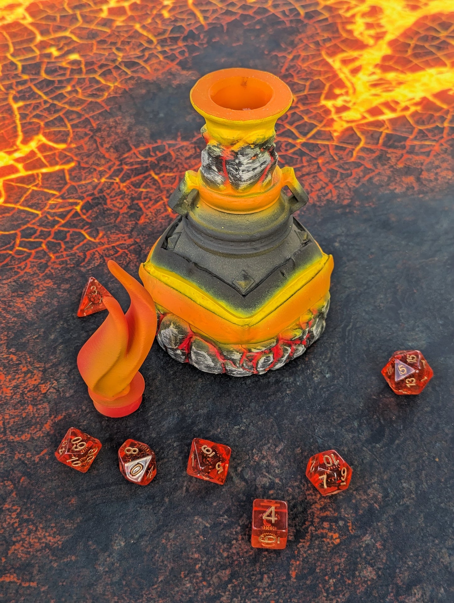 Fire Giant's Strength Potion 3D Printed Dice Jail | RPG Dice Vault | D20 Storage Box- Channel Molten Might!