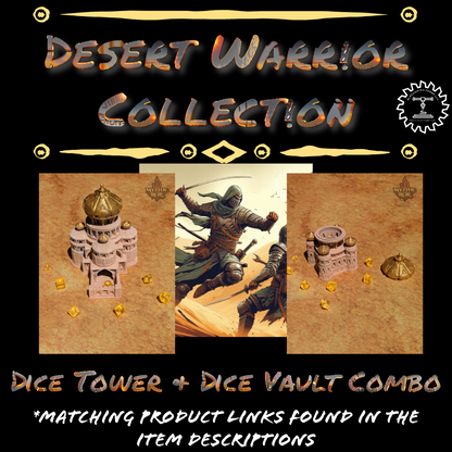 Dar as Salaam 3D Printed Dice Jail | RPG Dice Vault | D20 Box | Mythic Roll Collection - Guard Your Dice with the Mystique of Ancient Sands.