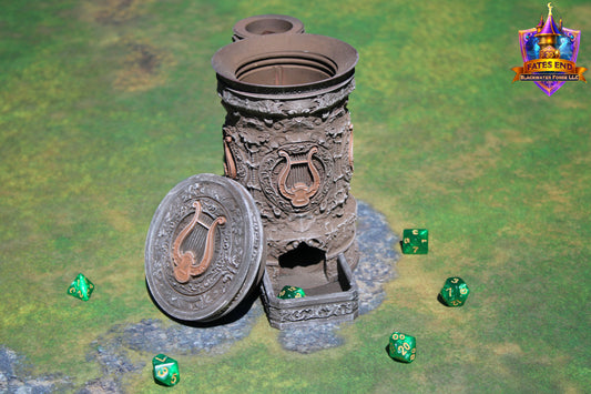 Bard 3D Printed RPG Dice Tower & Can Holder Combo: Fate's End Collection