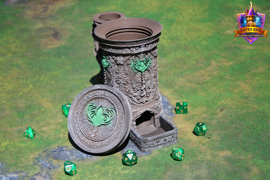 Druid 3D Printed RPG Dice Tower & Can Holder Combo: Fate's End Collection