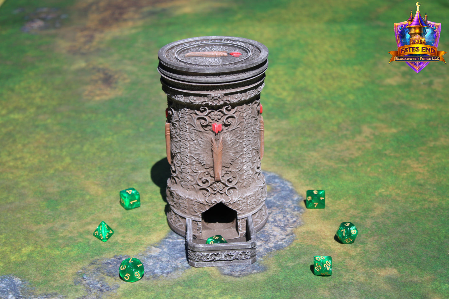 Ranger 3D Printed RPG Dice Tower & Can Holder Combo: Fate's End Collection