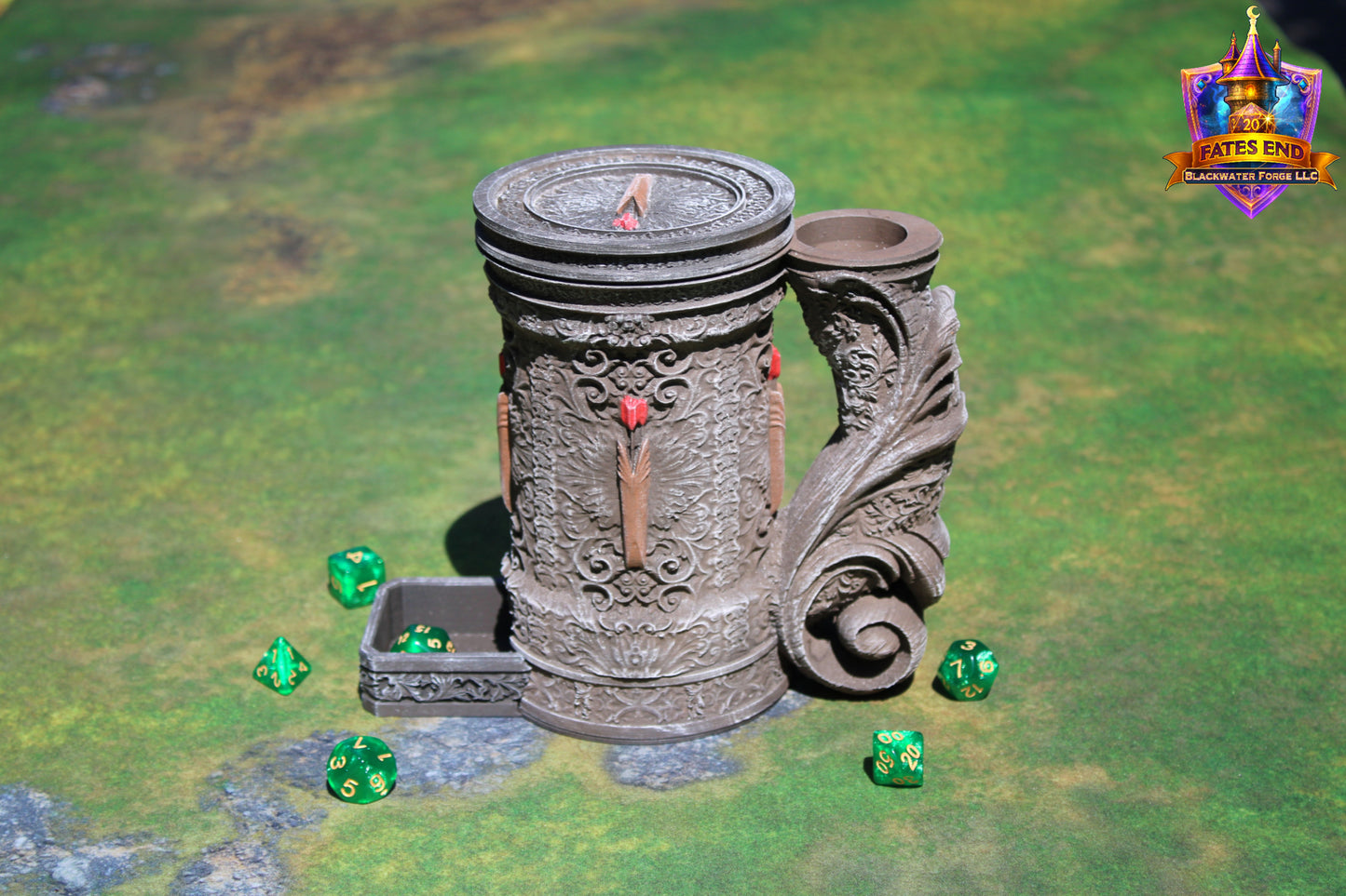 Ranger 3D Printed RPG Dice Tower & Can Holder Combo: Fate's End Collection