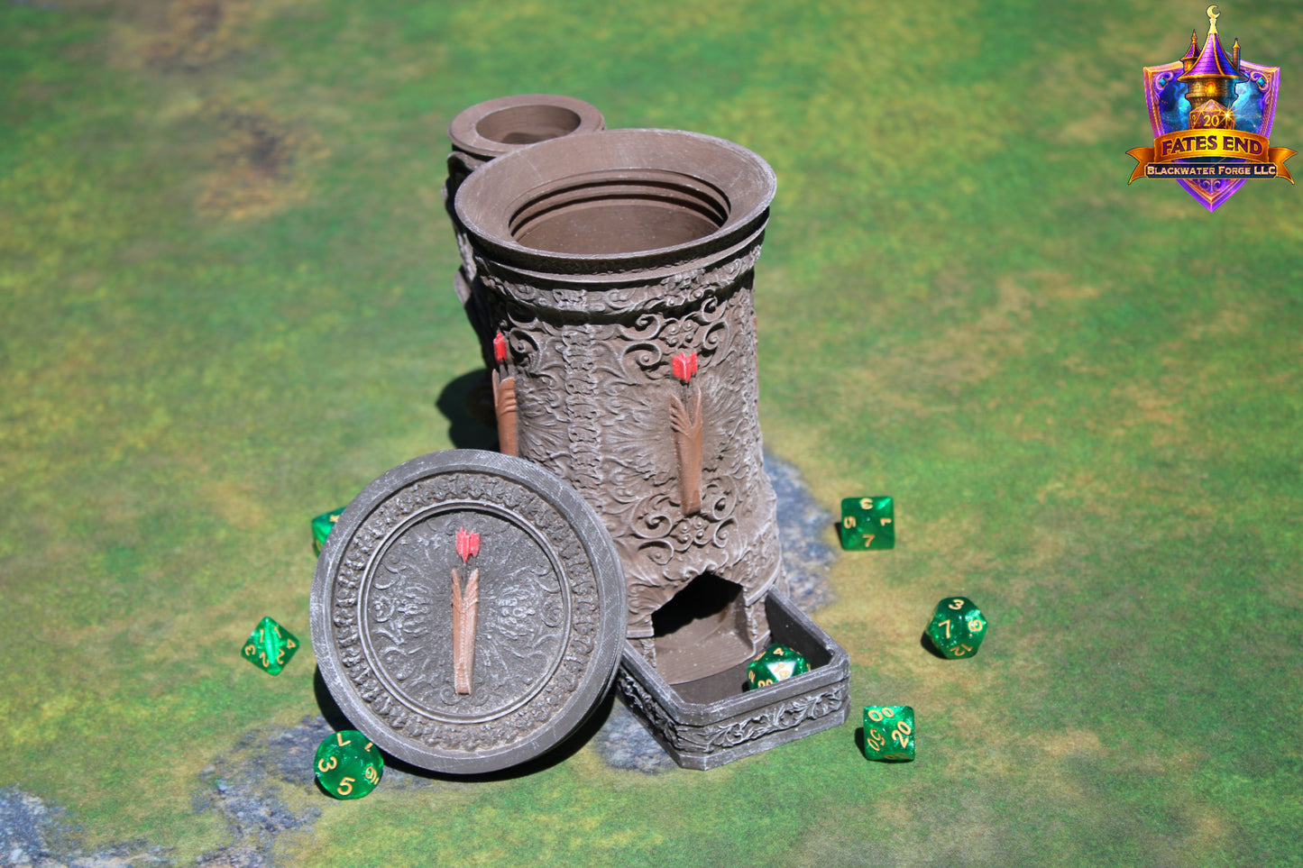 Ranger 3D Printed RPG Dice Tower & Can Holder Combo: Fate's End Collection