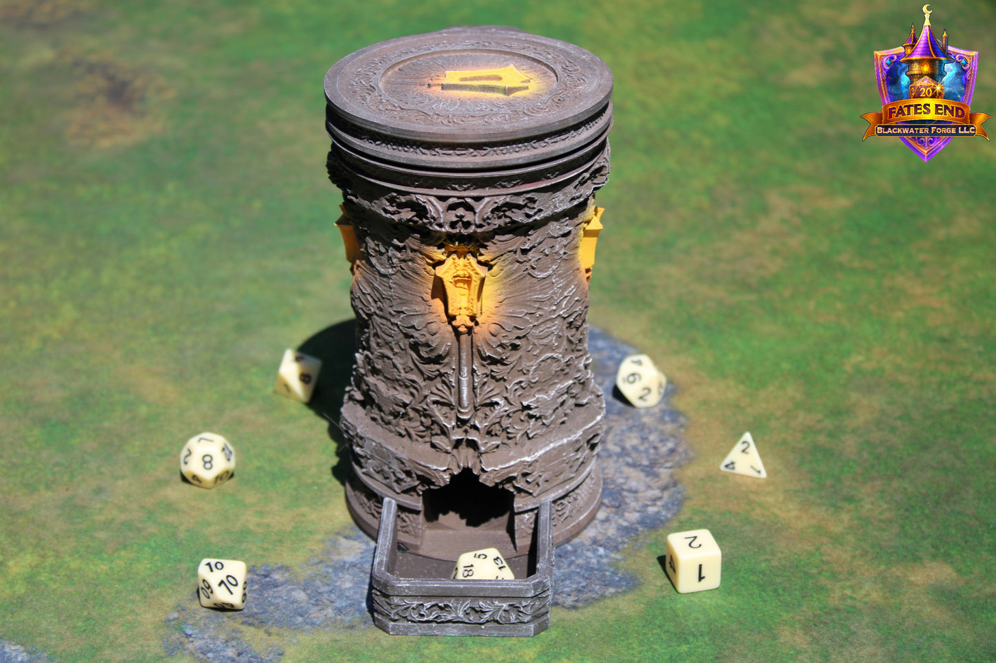 Cleric 3D Printed RPG Dice Tower & Can Holder Combo: Fate's End Collection