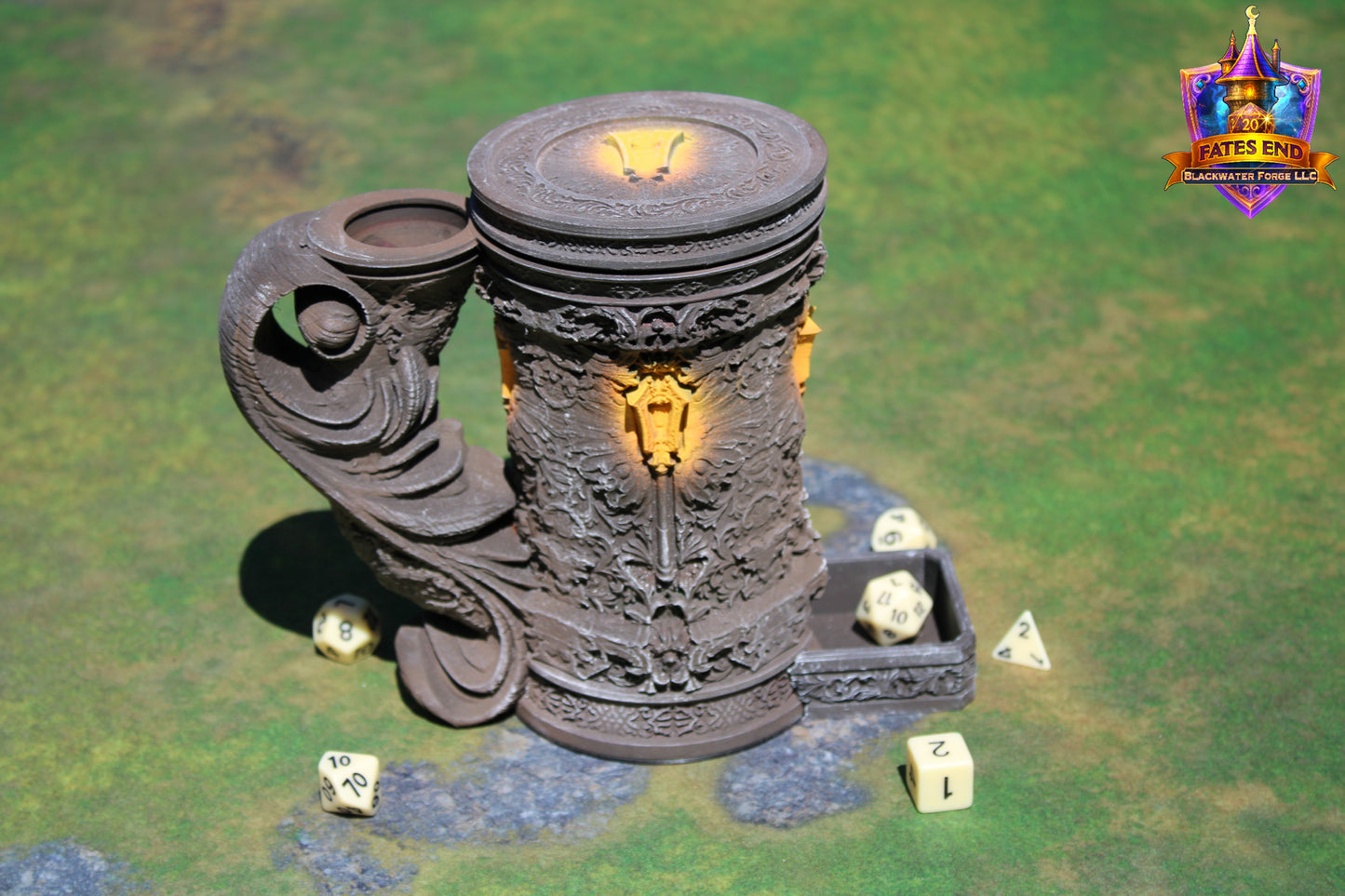 Cleric 3D Printed RPG Dice Tower & Can Holder Combo: Fate's End Collection