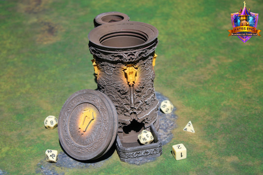 Cleric 3D Printed RPG Dice Tower & Can Holder Combo: Fate's End Collection