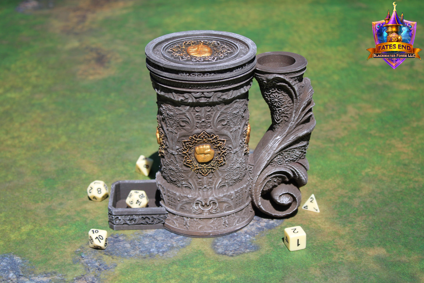 Monk 3D Printed RPG Dice Tower & Can Holder Combo: Fate's End Collection