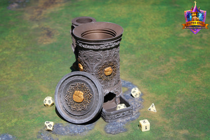 Monk 3D Printed RPG Dice Tower & Can Holder Combo: Fate's End Collection