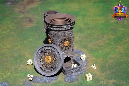Monk 3D Printed RPG Dice Tower & Can Holder Combo: Fate's End Collection