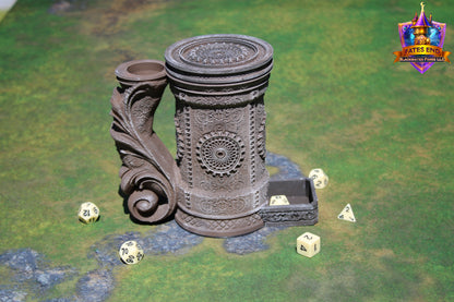 Artificer Steampunk 3D Printed RPG Dice Tower & Can Holder Combo: Fate's End Collection