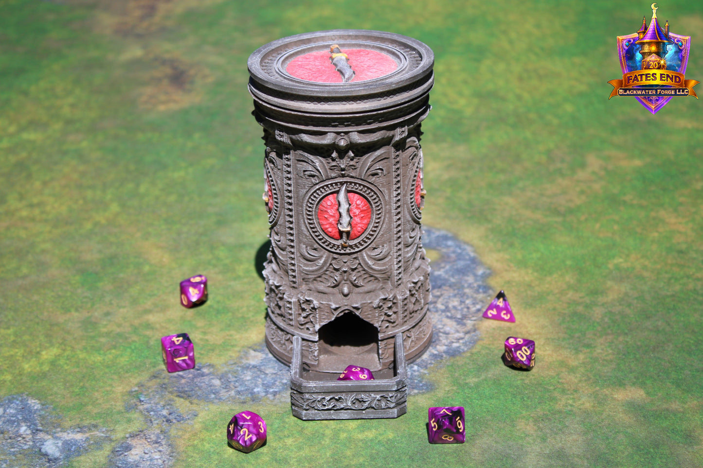 Rogue 3D Printed RPG Dice Tower & Can Holder Combo: Fate's End Collection