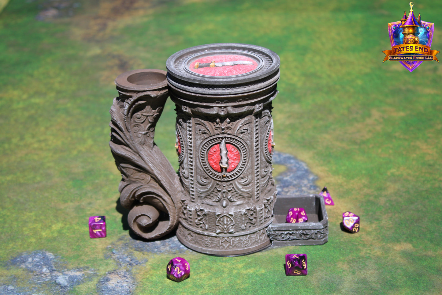 Rogue 3D Printed RPG Dice Tower & Can Holder Combo: Fate's End Collection