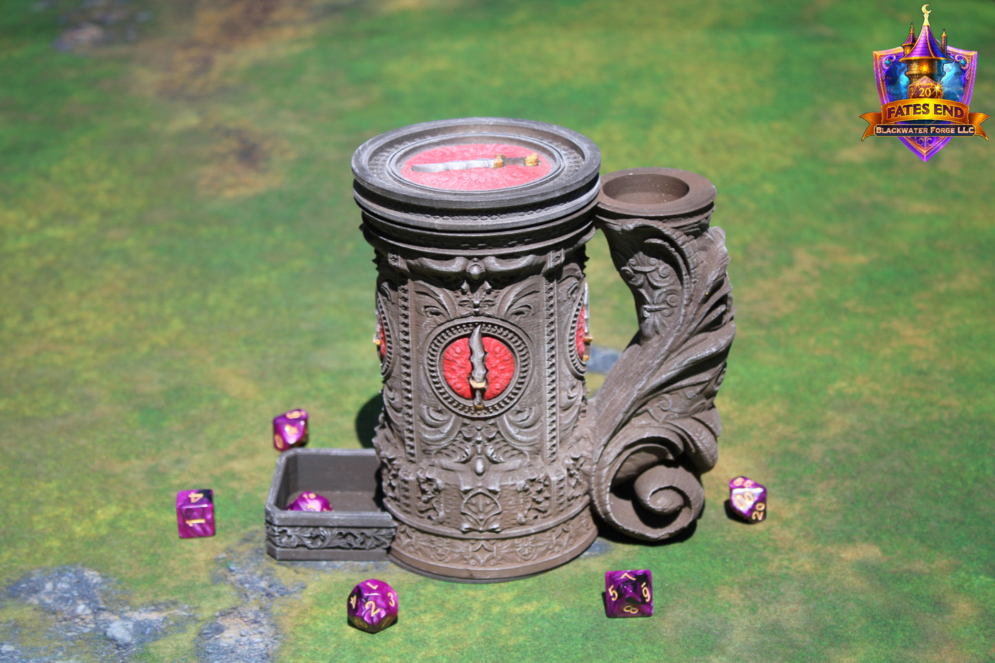 Rogue 3D Printed RPG Dice Tower & Can Holder Combo: Fate's End Collection
