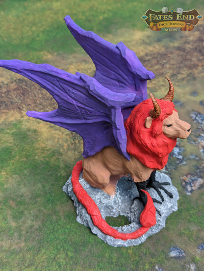 Manticore 3D Printed Dice Tower - Fate's End Collection - Embark on a journey of adventure!