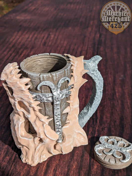 Dragon Skull 3D Printed Mythic Mug Stein | Tabletop RPG Gaming Cosplay - Dungeons and Dragon DnD D&D Wargaming | Drink Koozie