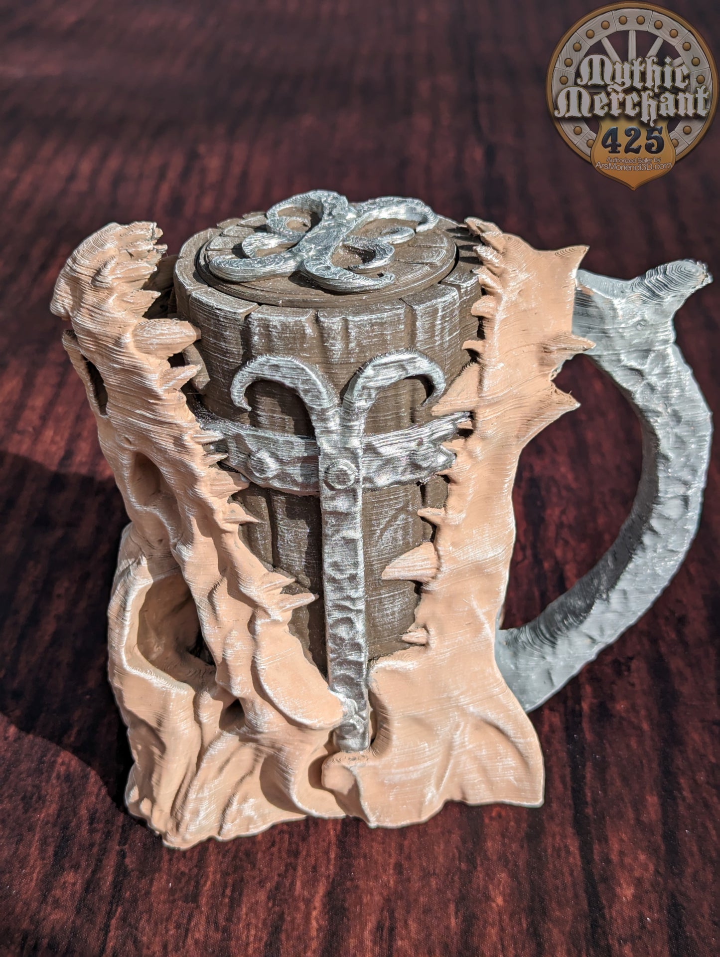 Dragon Skull 3D Printed Mythic Mug Stein | Tabletop RPG Gaming Cosplay - Dungeons and Dragon DnD D&D Wargaming | Drink Koozie