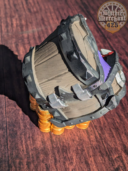 Mimic Treasure Chest 3D Printed Dice Tower - Mythic Mugs Collection by Ars Moriendi 3D| Dice Tray | D20 Dice Vault - Unleash the Mimic Magic