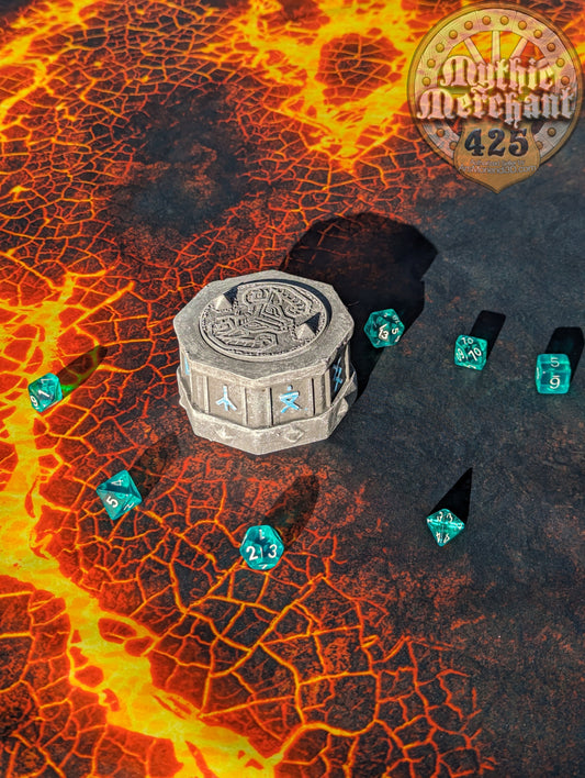 Dwarven 3D Printed Dice Vault | Dice Jail | DnD Can Holder | Table Coaster | Mythic Mugs Collection by Ars Moriendi 3D- Forge Your Destiny!