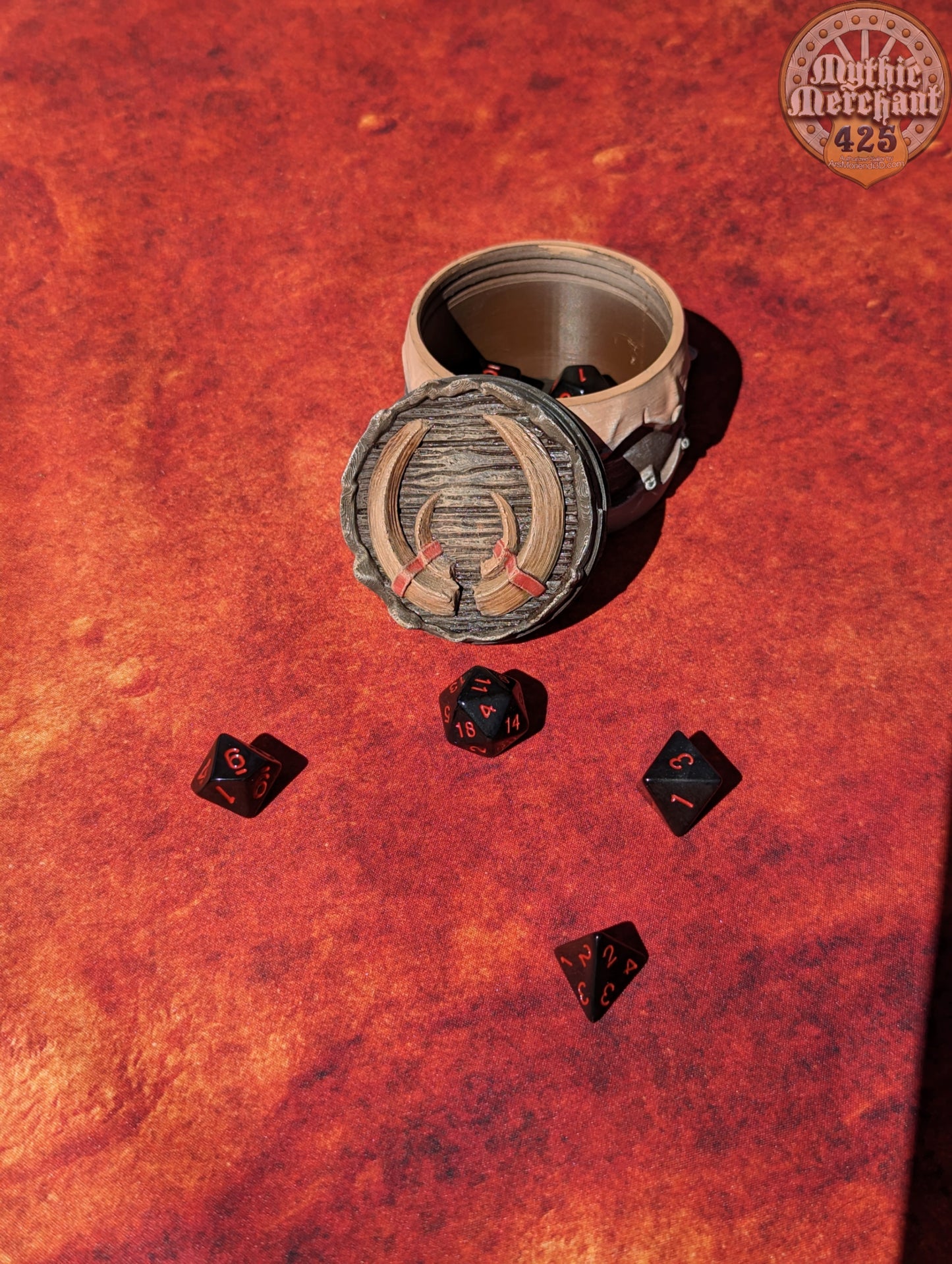 Barbarian Class 3D Printed D20 Dice Vault | Table Coaster & Dice Jail | DnD Player Gift | Mythic Mugs by Ars Moriendi 3D - Unleash the fury!