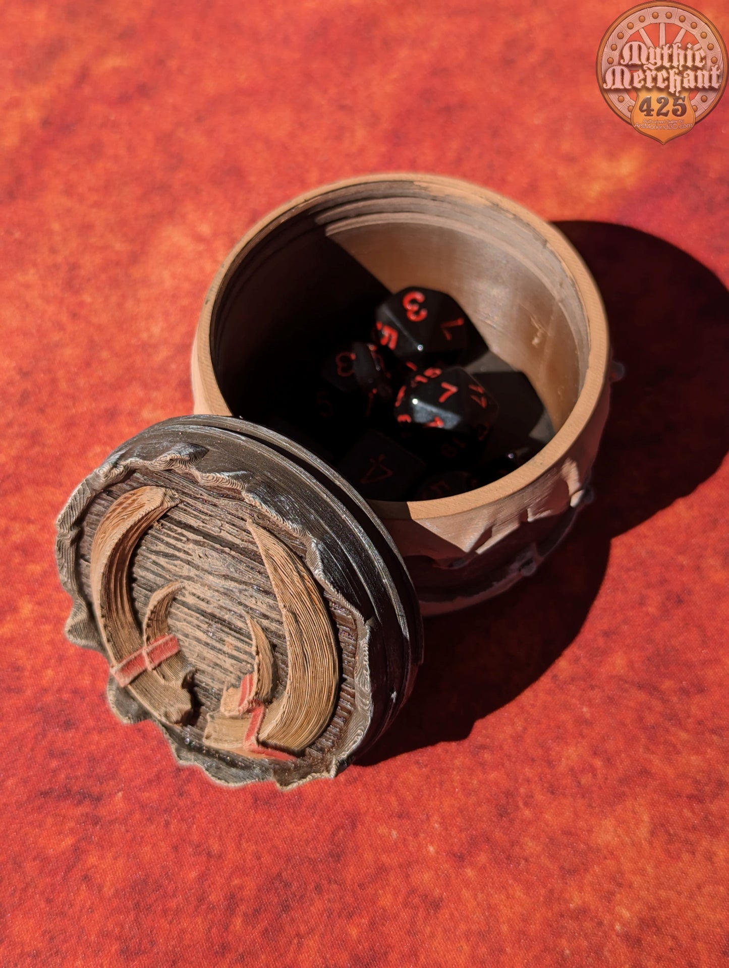 Barbarian Class 3D Printed D20 Dice Vault | Table Coaster & Dice Jail | DnD Player Gift | Mythic Mugs by Ars Moriendi 3D - Unleash the fury!