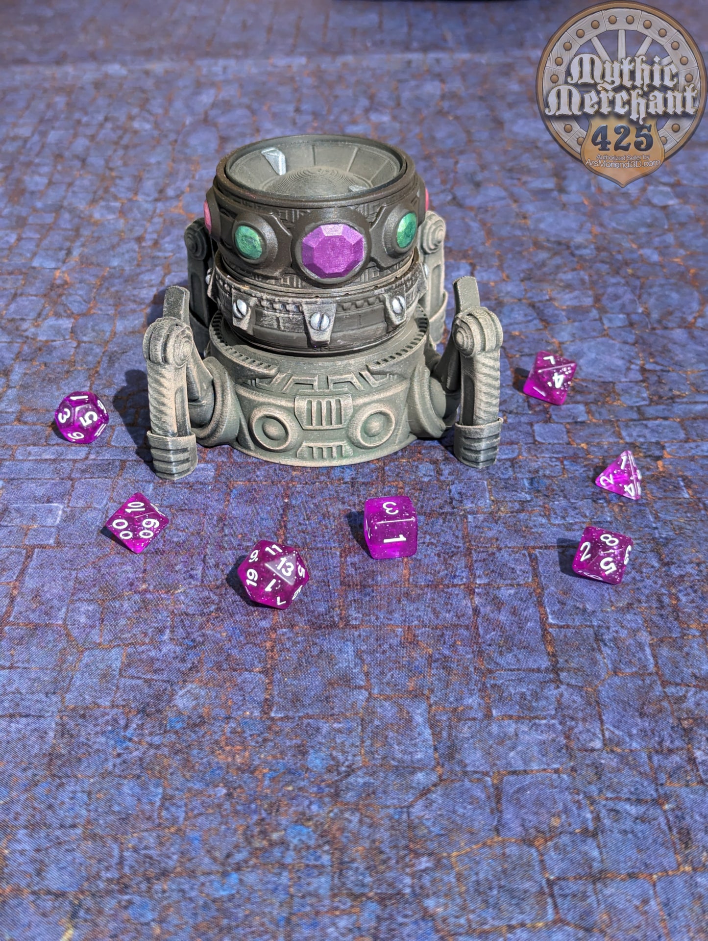 Artificer Class 3D Printed RPG Dice Jail | Dice Vault | D20 Dice Box | Steampunk Cosplay | Mythic Mugs- Rolling with Ingenious Style!