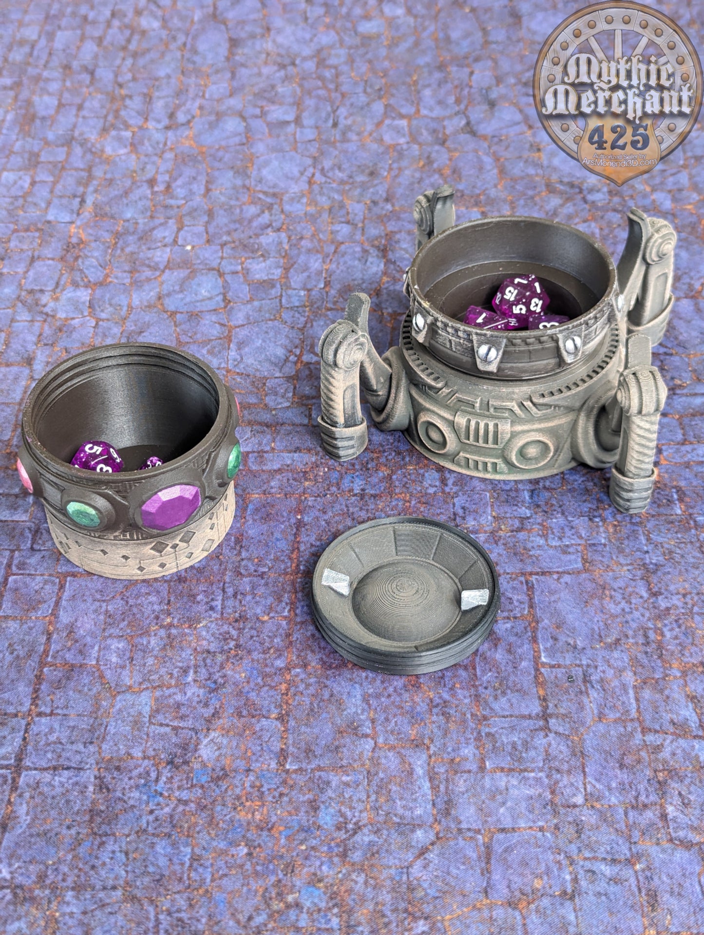 Artificer Class 3D Printed RPG Dice Jail | Dice Vault | D20 Dice Box | Steampunk Cosplay | Mythic Mugs- Rolling with Ingenious Style!