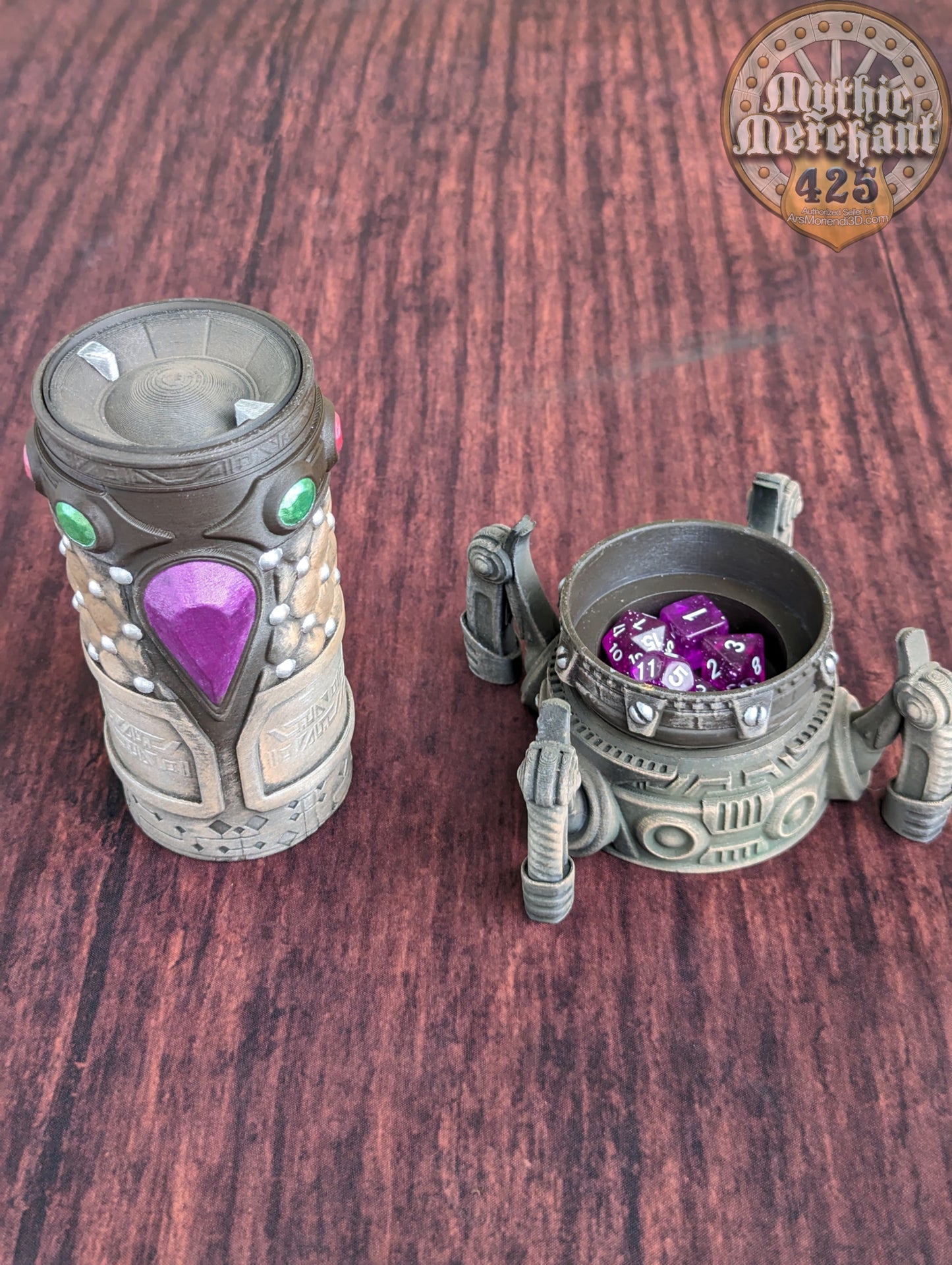 Artificer Steampunk 3D Printed Can Holder - D&D Koozie - Stein Mug | RPG Dice Jail | D20 Dice Vault | Mythic Mugs by Ars Moriendi 3D