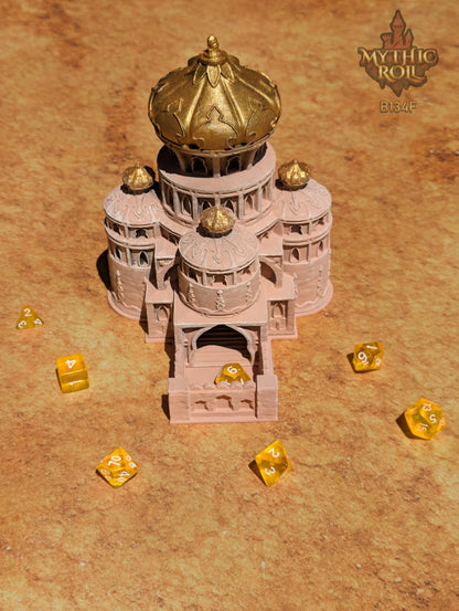 Al Qala 3D Printed Dice Tower by Unchained Games - Mythic Roll - Experience the Desert Warrior's Enigmatic Echoes with each roll!