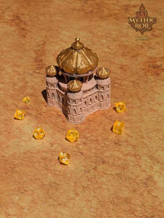 Dar as Salaam 3D Printed Dice Jail | RPG Dice Vault | D20 Box | Mythic Roll Collection - Guard Your Dice with the Mystique of Ancient Sands.
