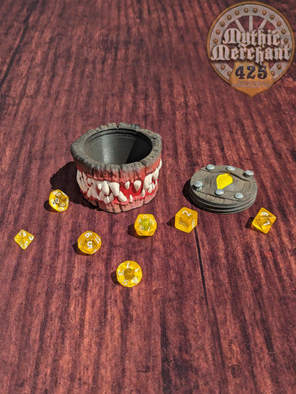 Mimic Monster 3D Printed Dice Jail | Dice Vault | Dice Storage Box | Tabletop Coaster | DnD Player Gift | Mythic Mugs by Ars Moriendi 3D