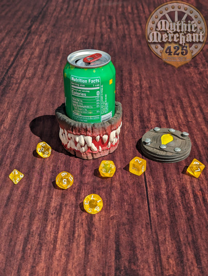 Mimic Monster 3D Printed Dice Jail | Dice Vault | Dice Storage Box | Tabletop Coaster | DnD Player Gift | Mythic Mugs by Ars Moriendi 3D
