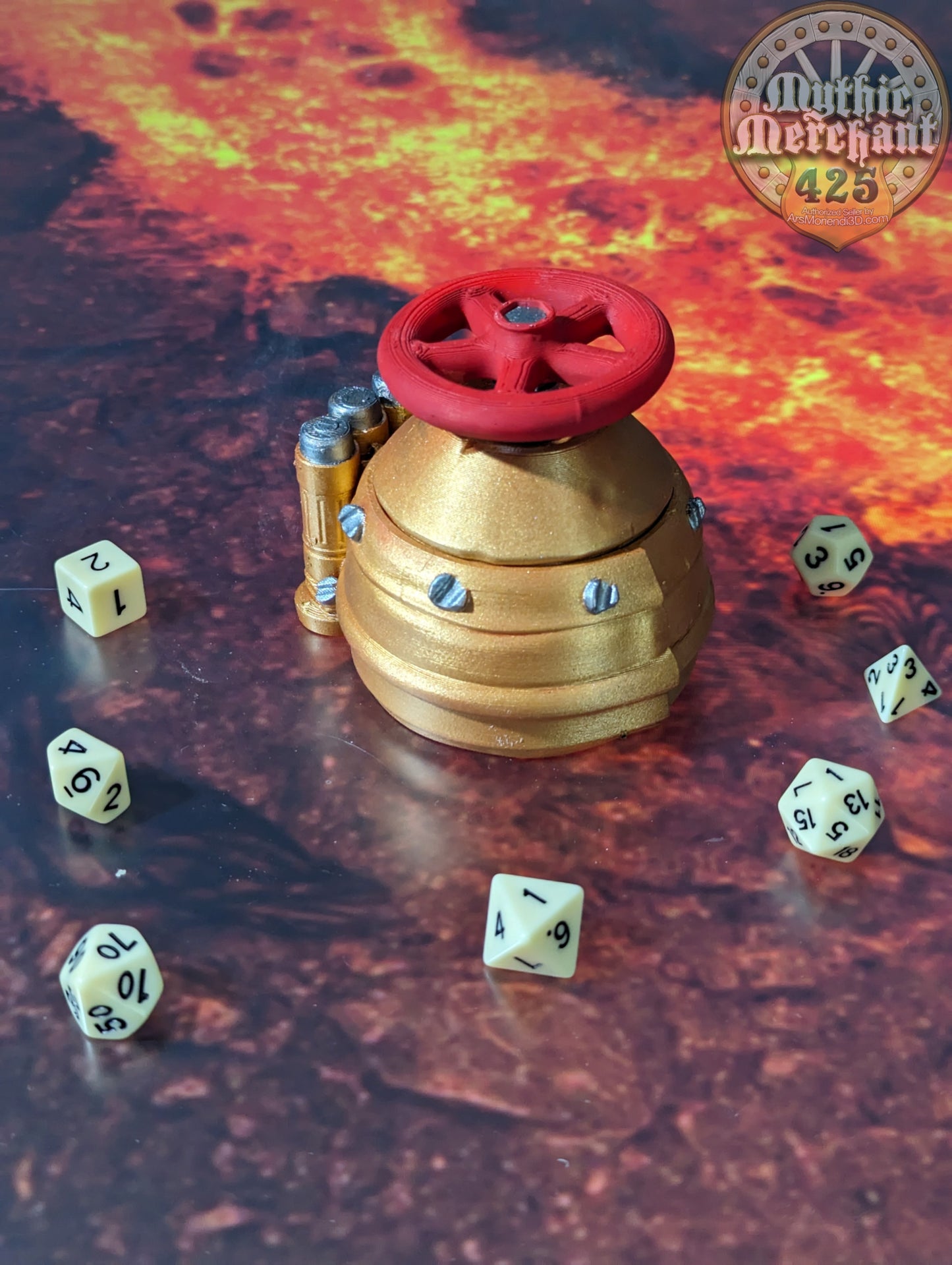 Gadgeteer 3D Printed Dice Storage Box | Dice Vault | Dice Jail | Tabletop RPG Gaming Cosplay - Dungeons and Dragon DnD D&D Wargaming