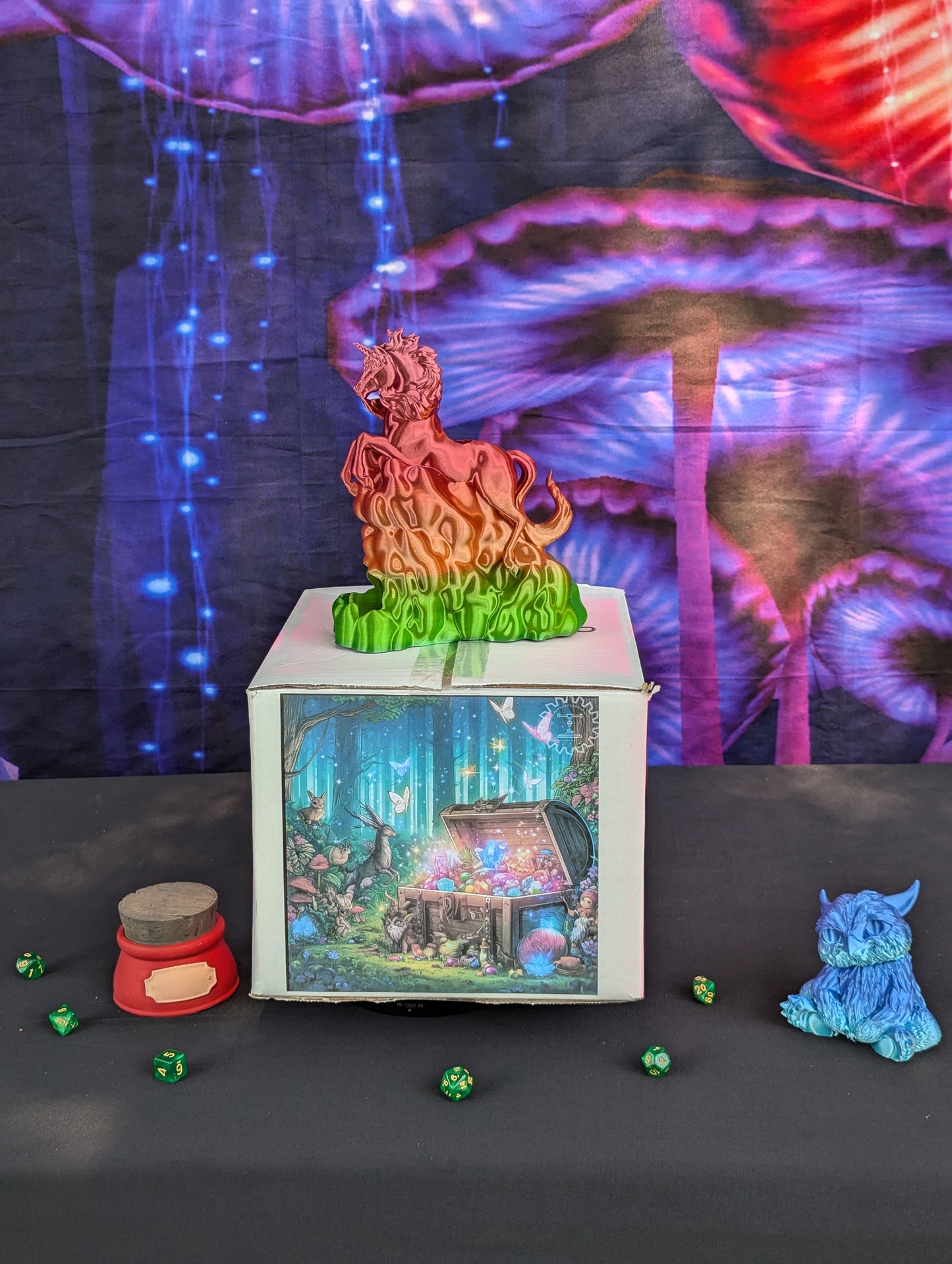 Enchanted Grove Gear Box| Enchanted Forest Mystery Loot Box | Dice Tower | RPG Dice Jail | DnD Can Holder | Player Gift- Discover the Magic!