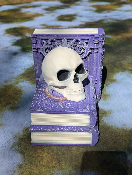 Gothic Book End Set with Skulls- Fate's End Collection by Kim Bolt - Fantasy Decor - Decorate your bookshelf with Dark Fantasy Aesthetic!