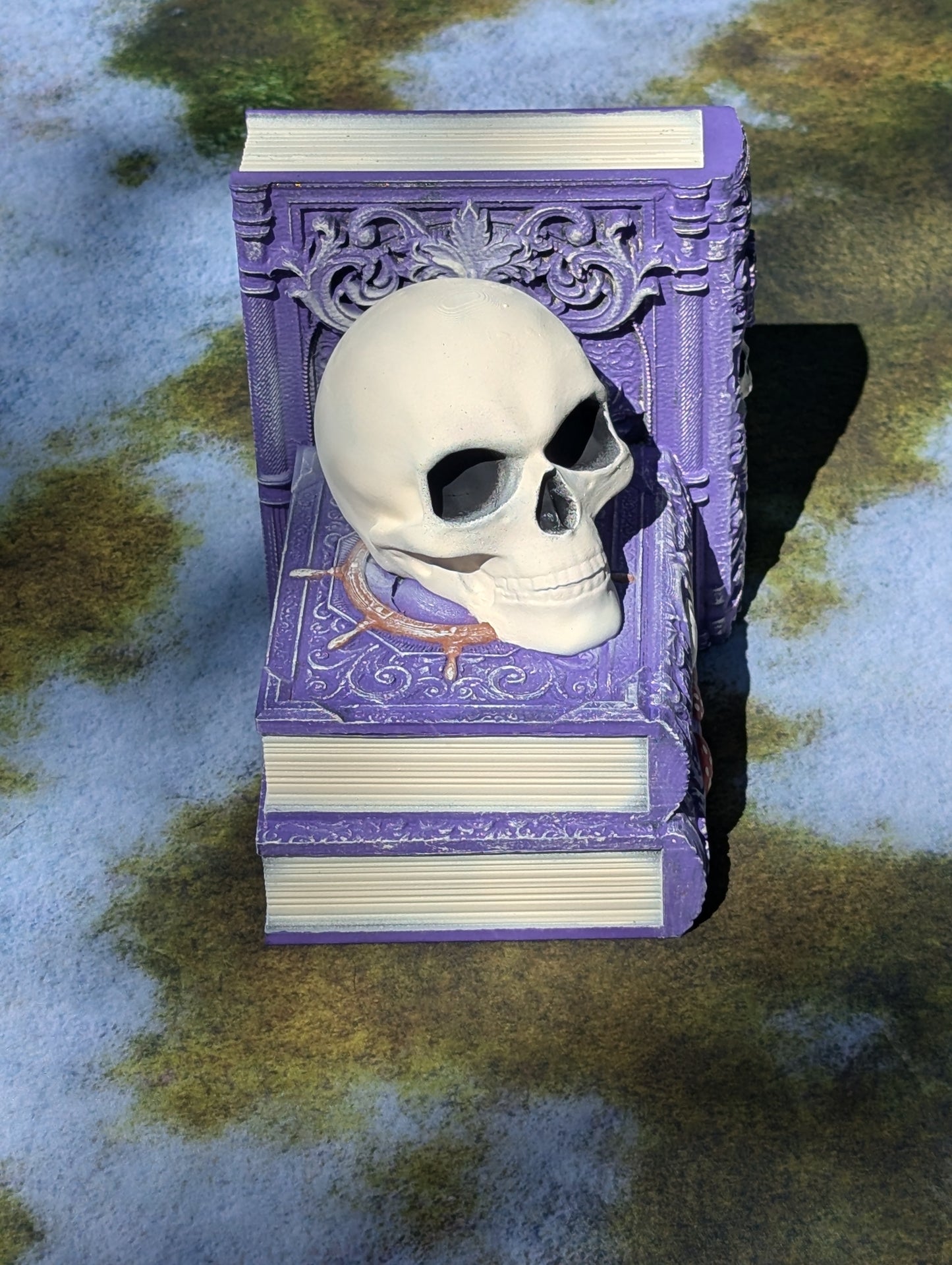 Gothic Book End Set with Skulls- Fate's End Collection by Kim Bolt - Fantasy Decor - Decorate your bookshelf with Dark Fantasy Aesthetic!