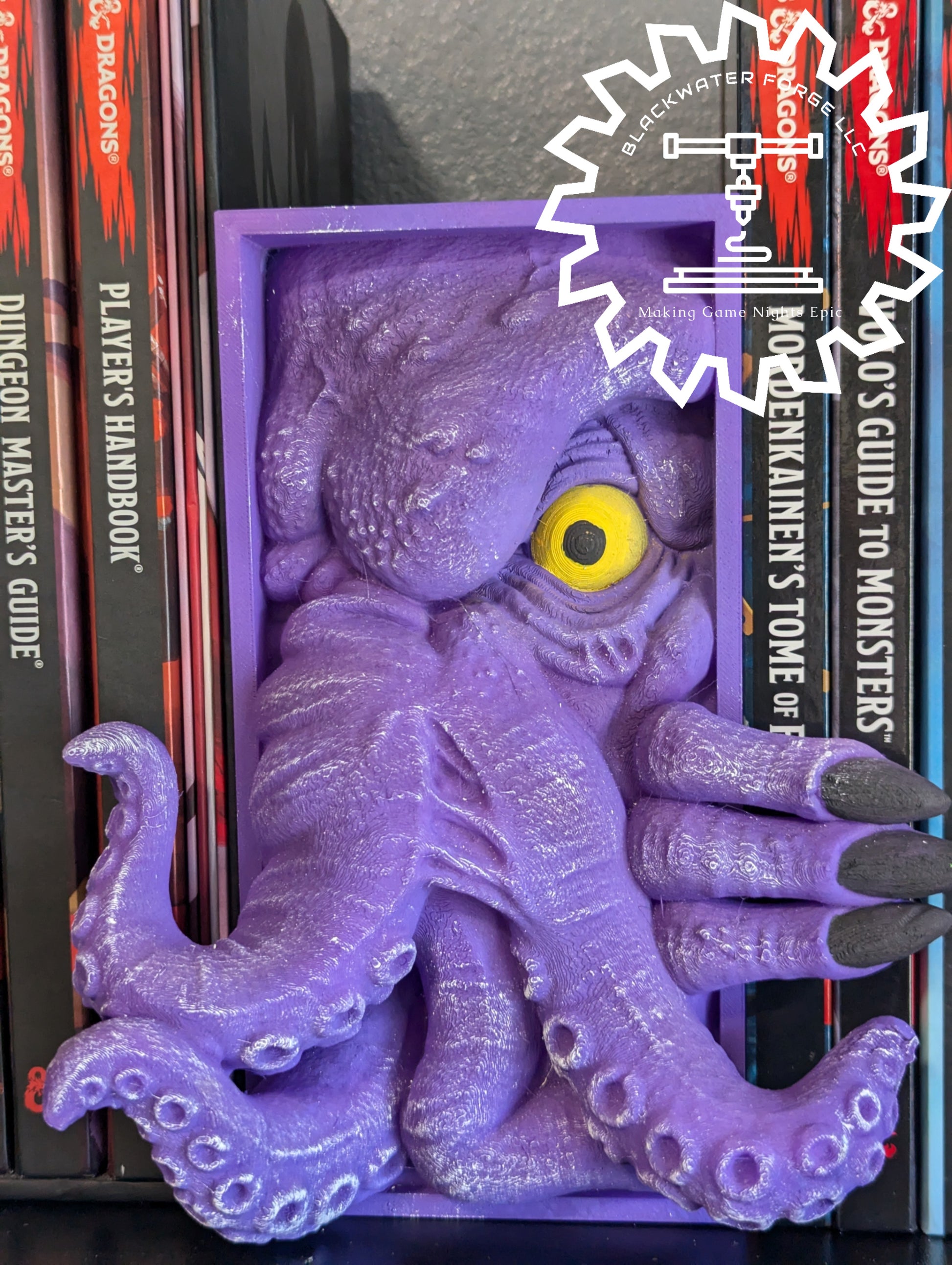 monsters of the mind book Mind Flayer Monster or Cthulhu Cultist 3D Printed Book Nook- Miniature – Blackwater Forge LLC
