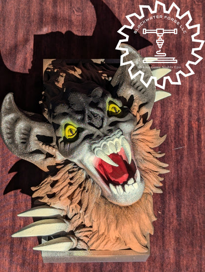Vampire Bat Monster 3D Printed Book Nook- Miniatures of Madness- Step into the Shadowy Realms of Dark Fantasy!