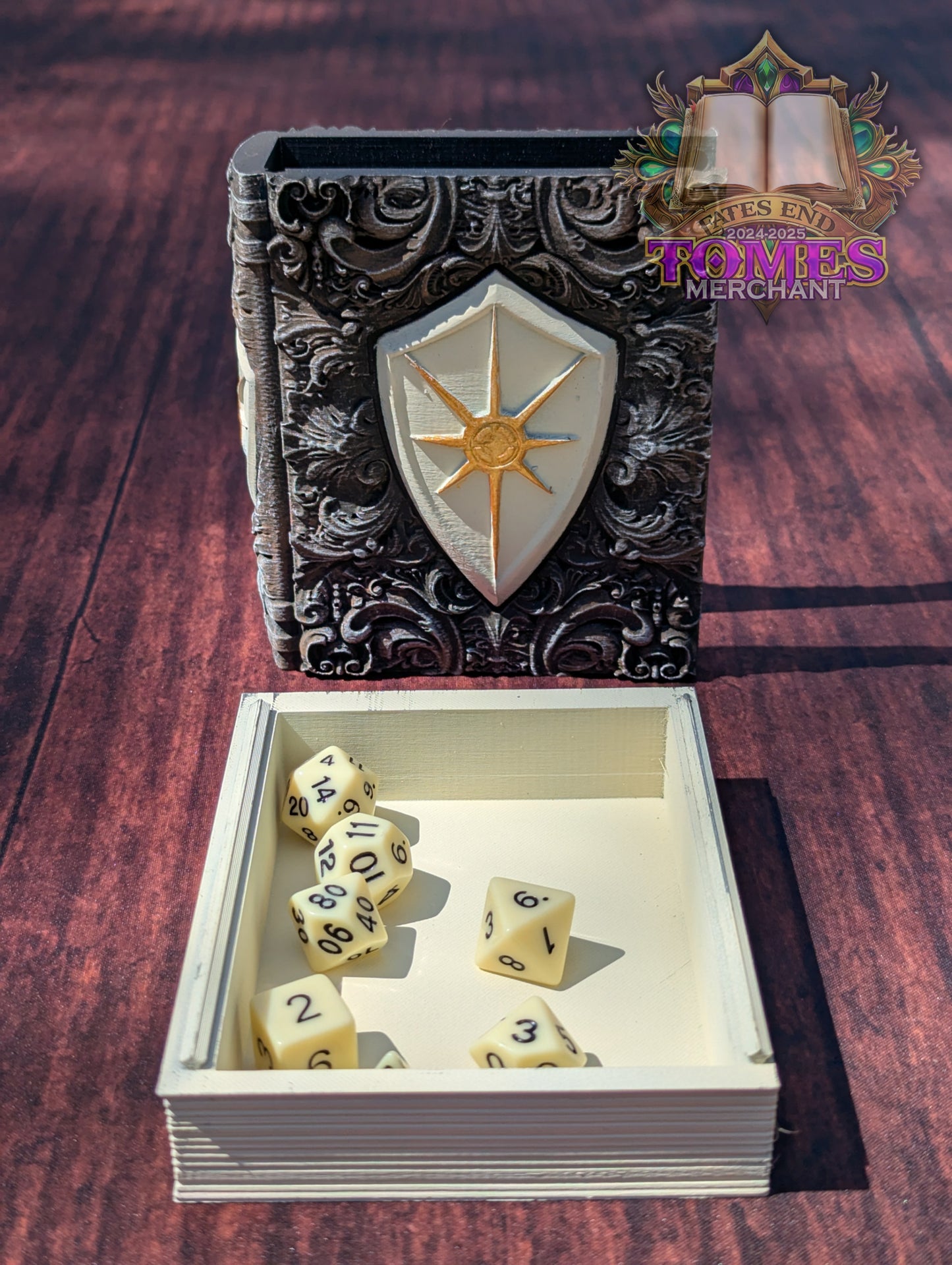 Paladin 3D Printed RPG Spell Book Tome: RPG Dice Tray, Tokens, & Card Storage