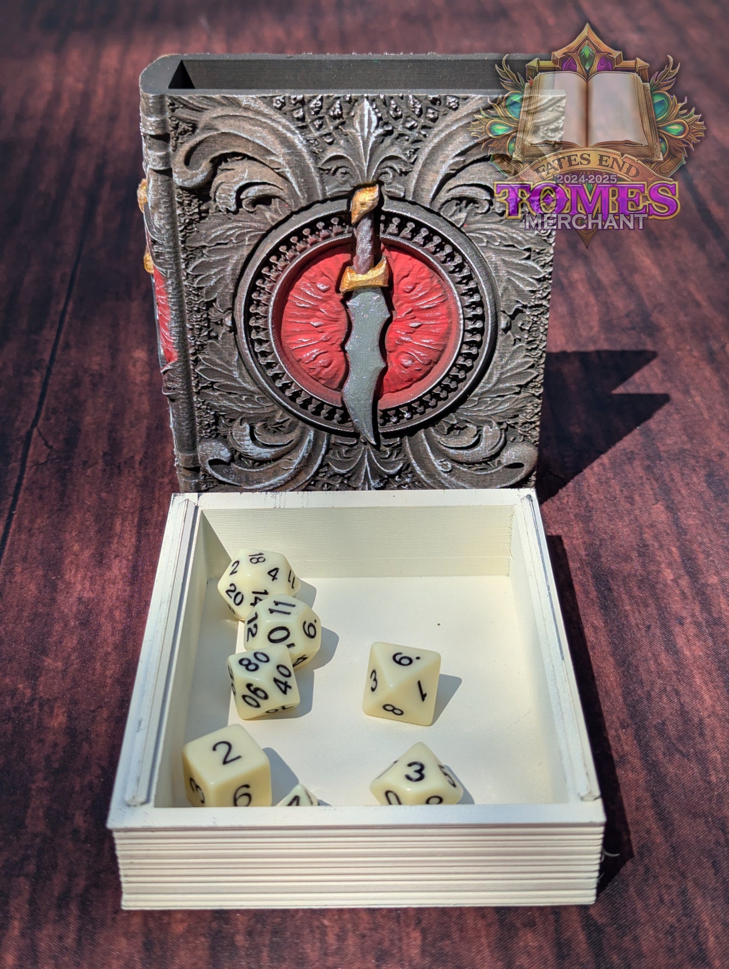 Rogue 3D Printed RPG Spell Book Tome: RPG Dice Tray, Tokens, & Card Storage