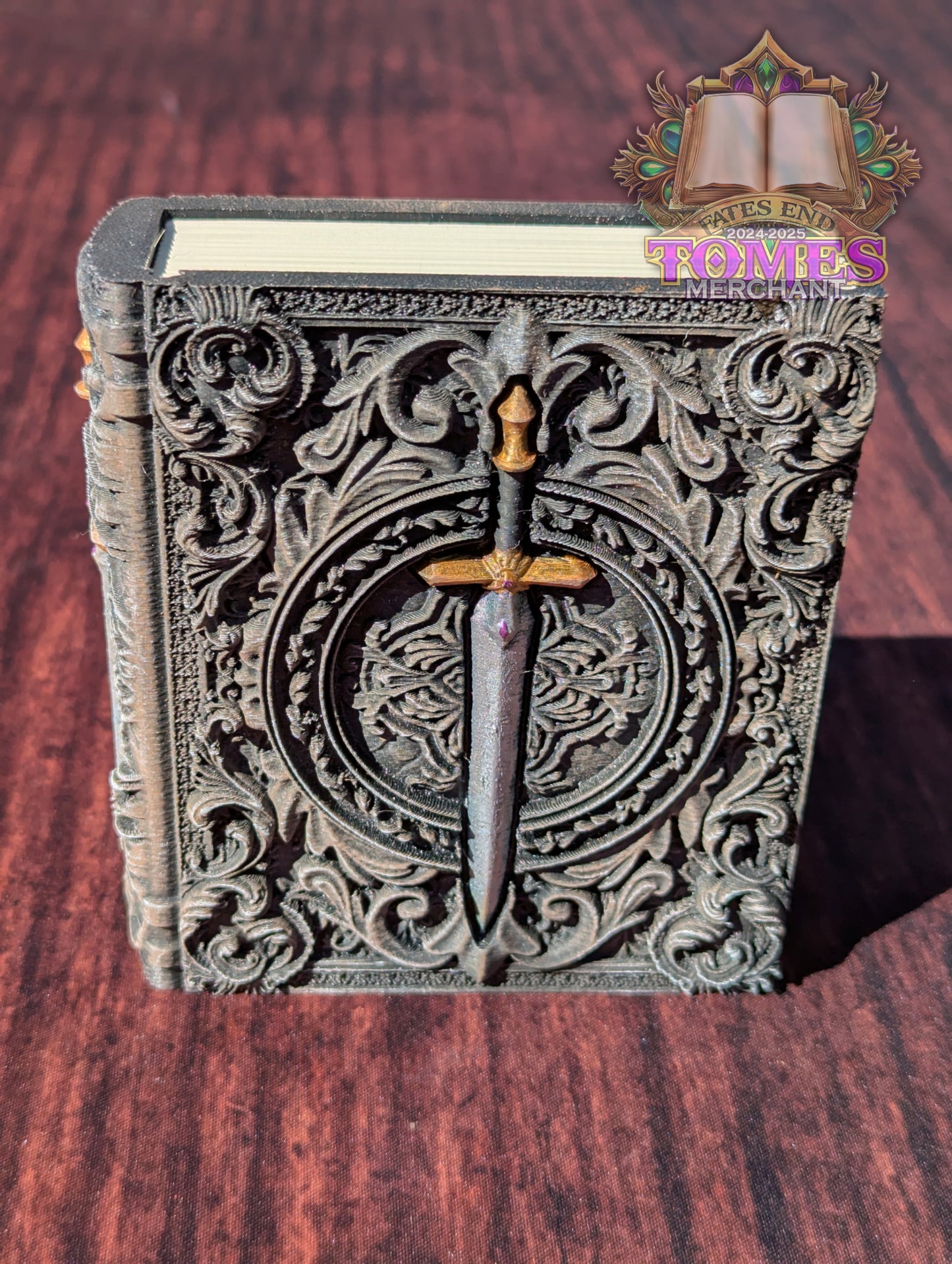 Fighter 3D Printed RPG Spell Book Tome: RPG Dice Tray, Tokens, & Card Storage
