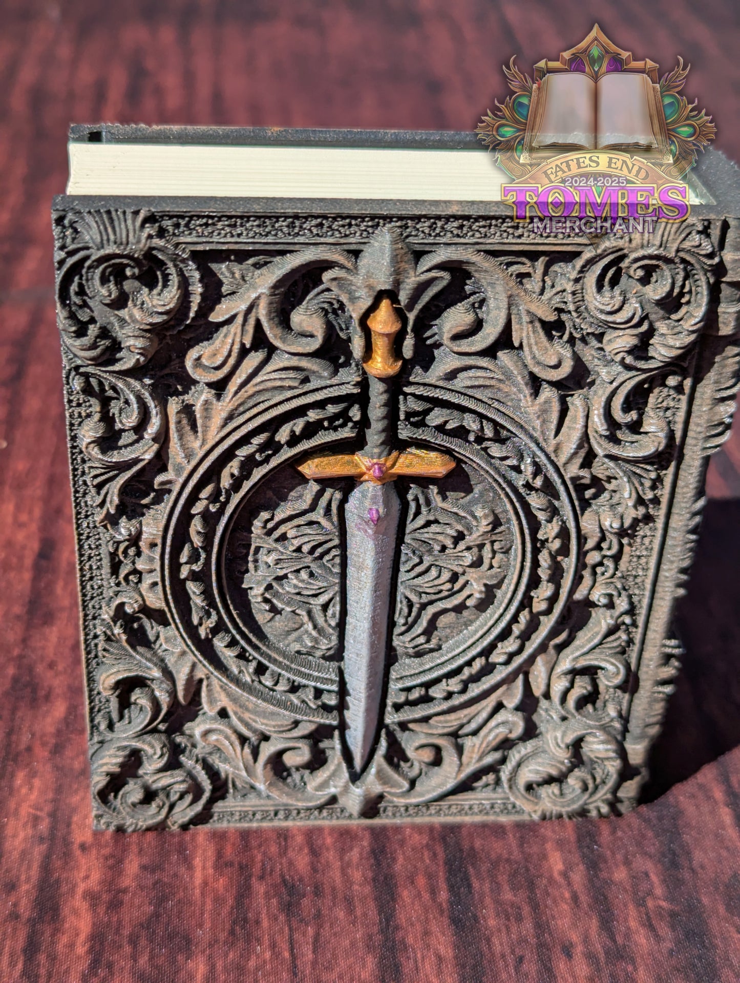 Fighter 3D Printed RPG Spell Book Tome: RPG Dice Tray, Tokens, & Card Storage