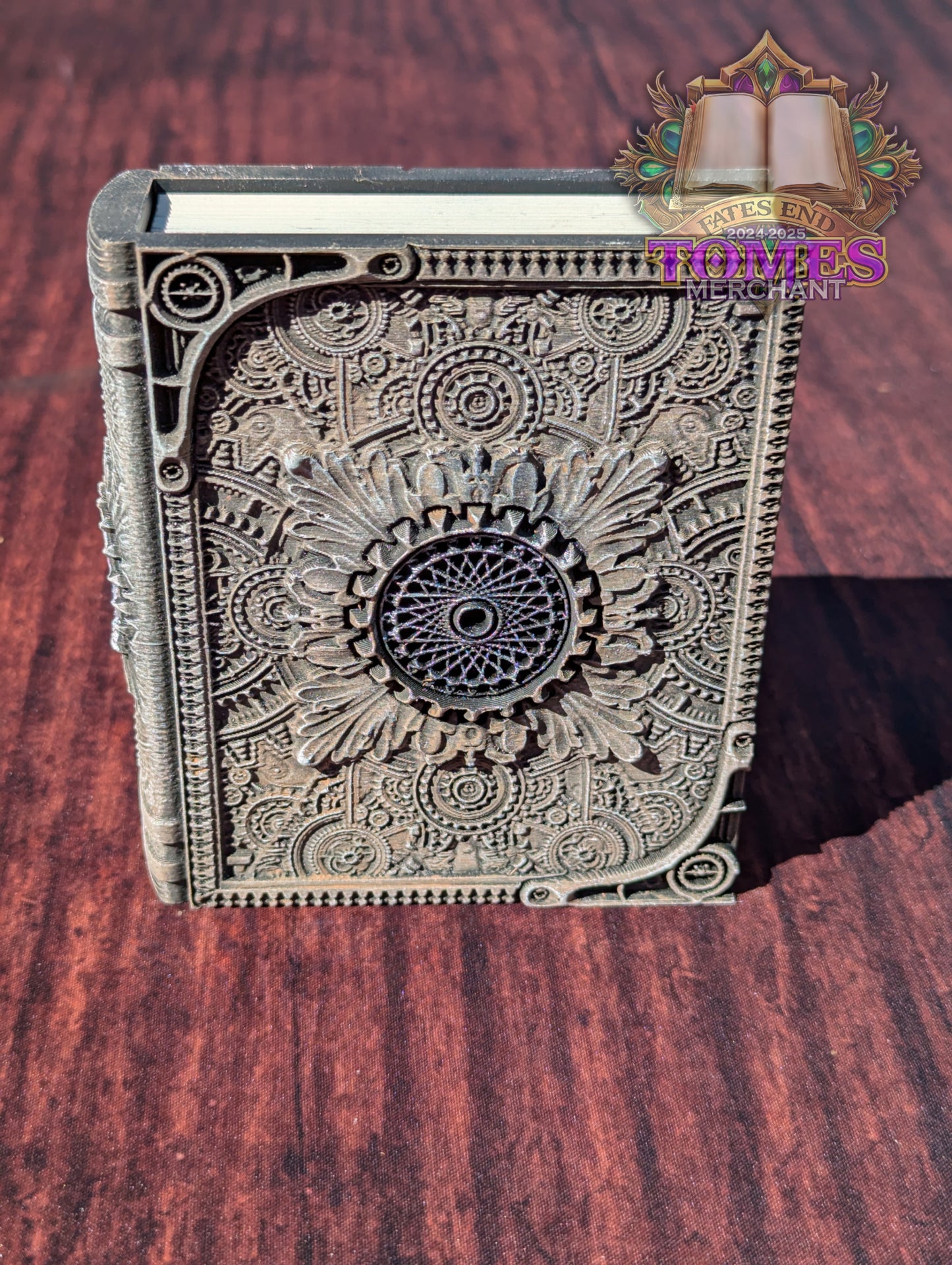Artificer Steampunk 3D Printed RPG Spell Book Tome: RPG Dice Tray, Tokens, & Card Storage