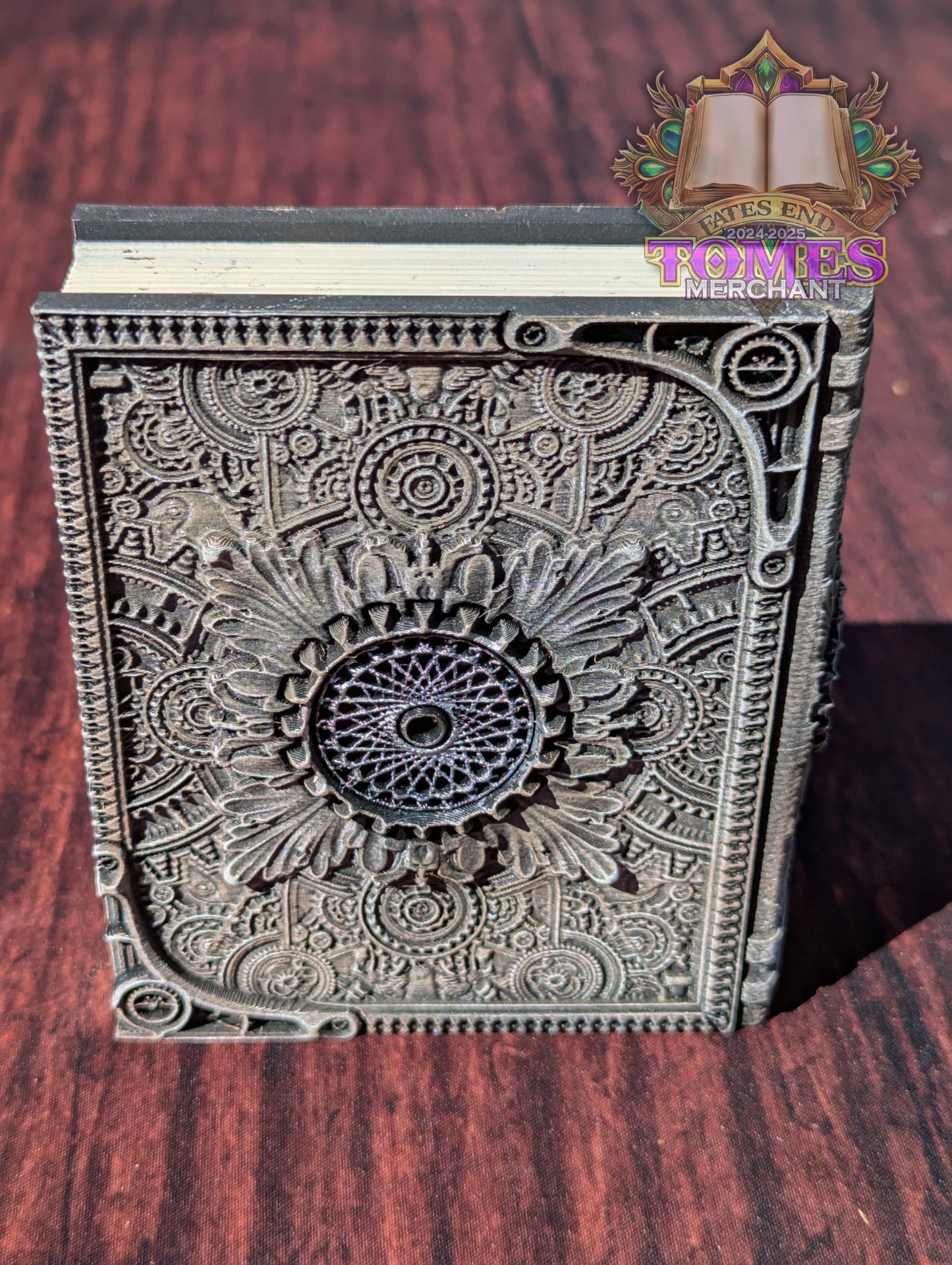 Artificer Steampunk 3D Printed RPG Spell Book Tome: RPG Dice Tray, Tokens, & Card Storage