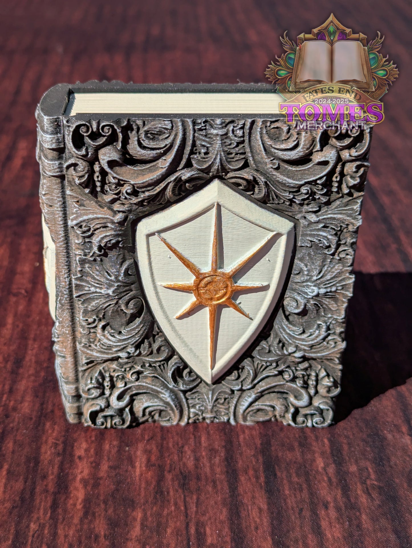 Paladin 3D Printed RPG Spell Book Tome: RPG Dice Tray, Tokens, & Card Storage